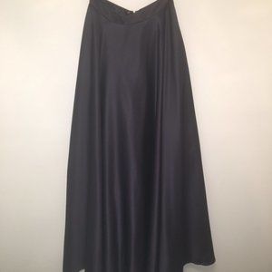 Navy La Femme Floor Length A Line Skirt w/ Pockets
